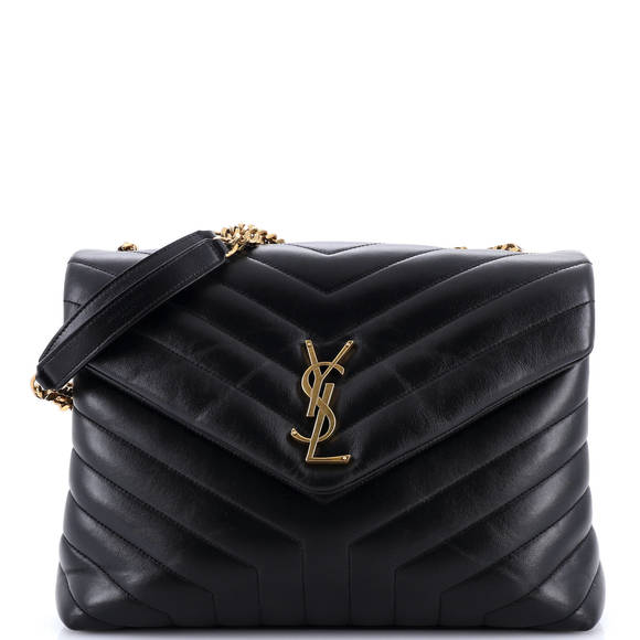 Saint Laurent Medium Loulou Shoulder Bag Matelasse Chevron Leather - Picture 1 of 7